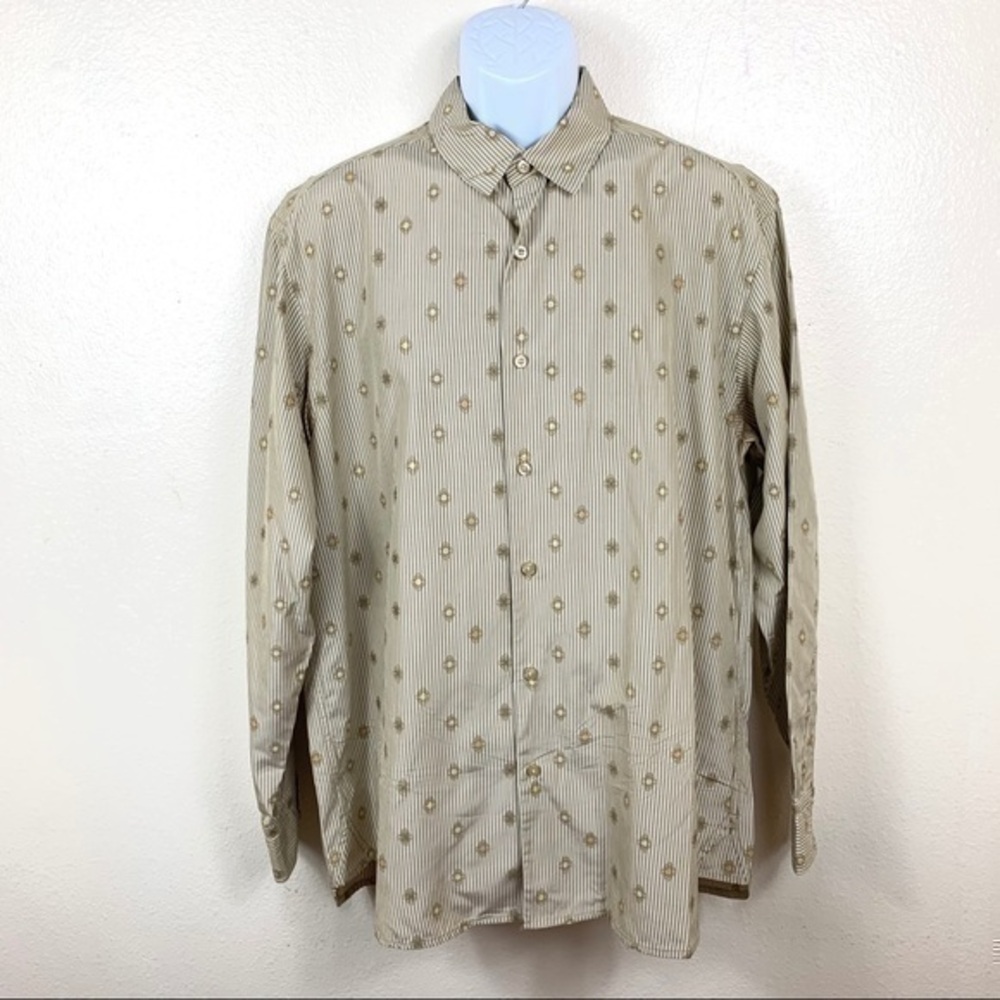 Tommy Bahama Men’s casual shirt Silk gold Sz L